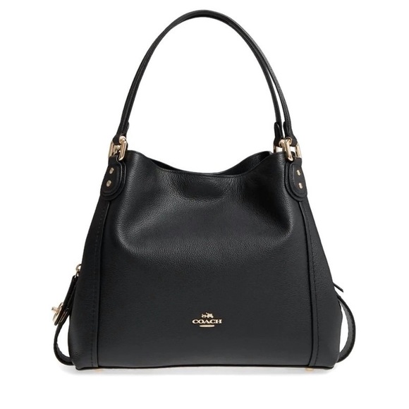 Coach Handbags - Coach (NEW) Pebbled Edie 31  Leather Shoulder Bag- Black